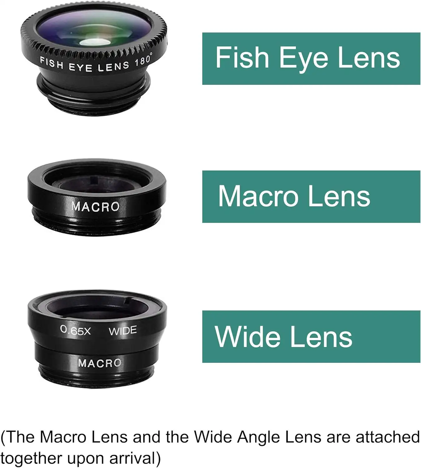 Ailun Phone Lens 3 in 1 Clip On 180 Degree Fish Eye Lens+0.65X Wide Angle+10X Macro Lens - 81M3kB nchL._AC_SL1500_